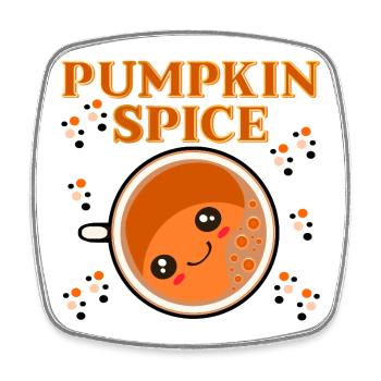 AUTUMN KAWAII DRINKS PUMPKIN SPICE - Square fridge magnet - white - Front