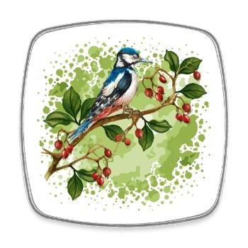 Colorful bird - Square fridge magnet - white - Front