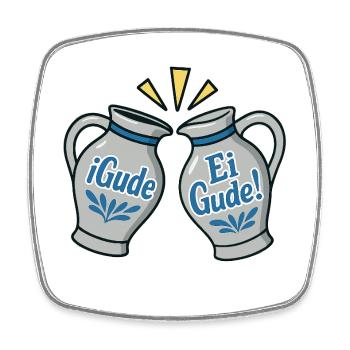 iGude-vs-Ei-Gude - Square fridge magnet - white - Front