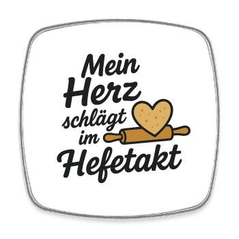Herzbackwerk Küchenmotivausdruck Herz Hefetakt - Viereckiger Kühlschrankmagnet - Weiß - Vorne