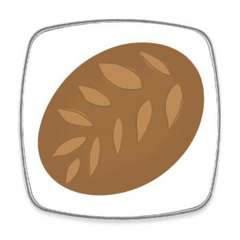 Pain au levain - Magnet carré - blanc - Devant