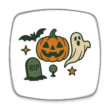 Spooky Pumpkin Party Design - Square fridge magnet - white - Front