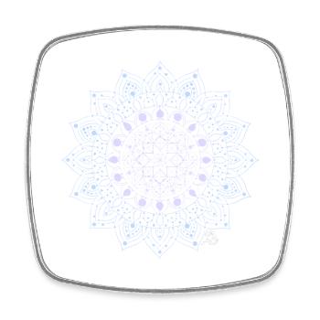 Geometrisches Mandala Muster - Viereckiger Kühlschrankmagnet - Weiß - Vorne