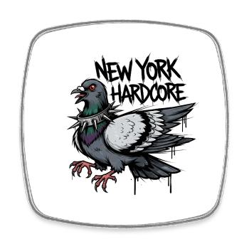 New York Hardcore Pigeon Design - Viereckiger Kühlschrankmagnet - Weiß - Vorne