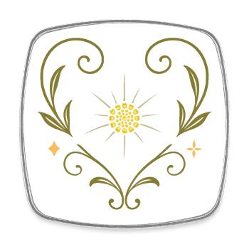 Edelweiss Heart Vintage Folk Festival Design - Square fridge magnet - white - Front