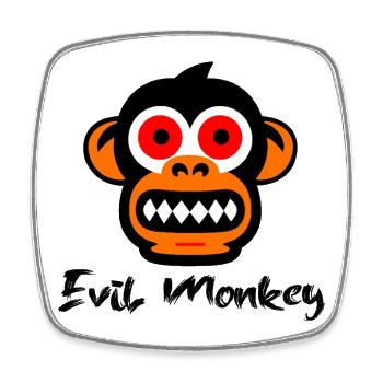 Evil monkey - Viereckiger Kühlschrankmagnet - Weiß - Vorne