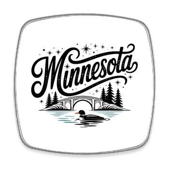 Minnesota - Souvenir USA State Design - Viereckiger Kühlschrankmagnet - Weiß - Vorne