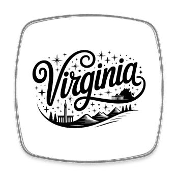 Virginie - Souvenir USA State Design - Magnet carré - blanc - Devant