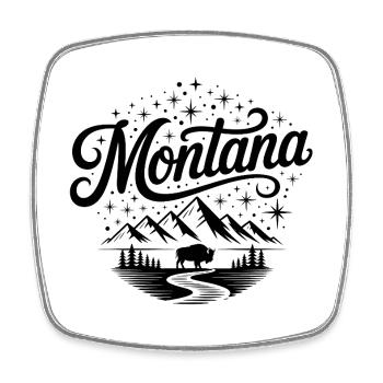 Montana - Souvenir USA State Design - Viereckiger Kühlschrankmagnet - Weiß - Vorne
