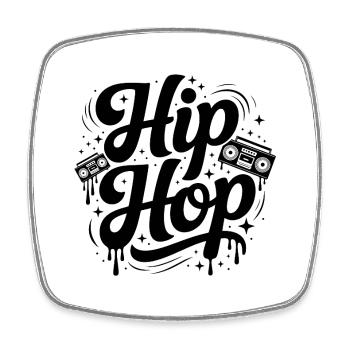 Hip Hop - Cool Music Logo - Square fridge magnet - white - Front