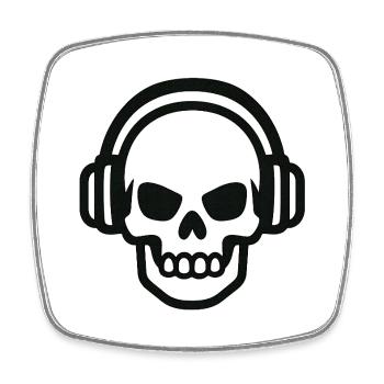 Skull - Square fridge magnet - white - Front
