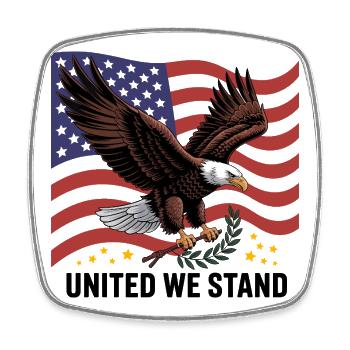Eagle and Flag - Square fridge magnet - white - Front