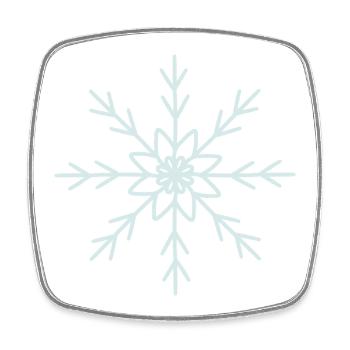 Elegantes Schneeflocken-Muster-Design - Viereckiger Kühlschrankmagnet - Weiß - Vorne