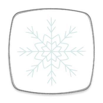 Kompliziertes Schneeflocken-Linien-Art-Design - Viereckiger Kühlschrankmagnet - Weiß - Vorne