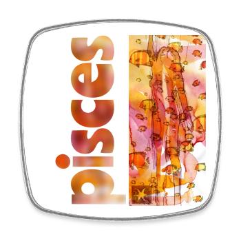 Zodiac sign Pisces - Square fridge magnet - white - Front