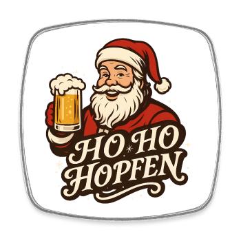Ho Ho Hopfen - Viereckiger Kühlschrankmagnet - Weiß - Vorne