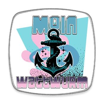 Maritime Anchor with Rope Design - Square fridge magnet - white - Front