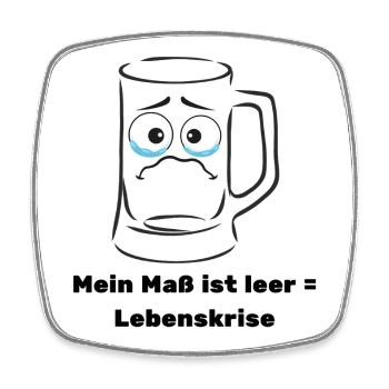 Mein Maß ist leer Design für alle Bierliebhaber - Viereckiger Kühlschrankmagnet - Weiß - Vorne