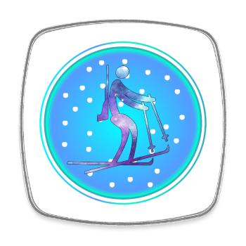 Biathlon Winter Snow - Square fridge magnet - white - Front