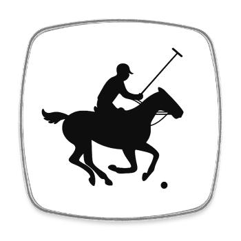 Galloping Jockey Silhouette Design - Square fridge magnet - white - Front