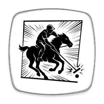 Unicorn hunter with bat - Square fridge magnet - white - Front