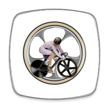 Cycling - Square fridge magnet - white - Front