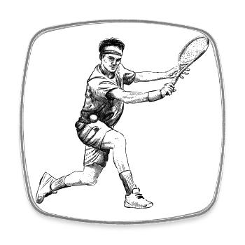 Tennis - Viereckiger Kühlschrankmagnet - Weiß - Vorne