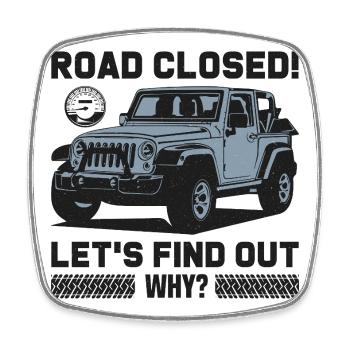 Geschlossene Straße Jeep Design - Viereckiger Kühlschrankmagnet - Weiß - Vorne