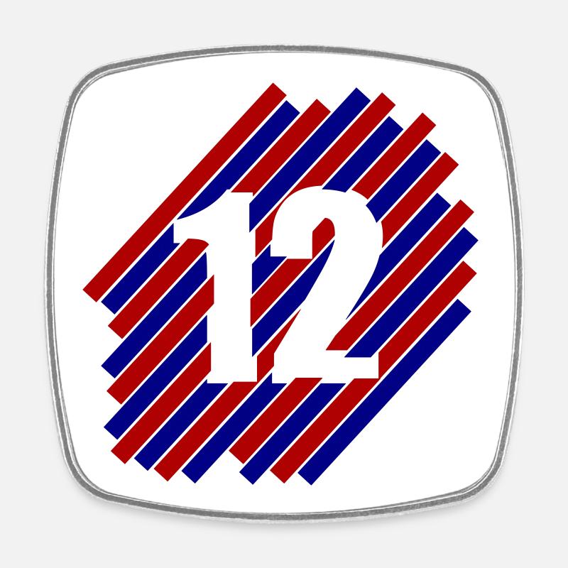 The 12 Man (Basel) - Square fridge magnet - white