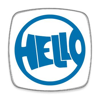 Hello - Square fridge magnet - white - Front