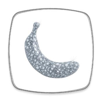 Schneefrost Diamanten Banane - Viereckiger Kühlschrankmagnet - Weiß - Vorne
