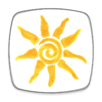 Sonne Symbol Illustration in Wasserfarben - Viereckiger Kühlschrankmagnet - Weiß - Vorne