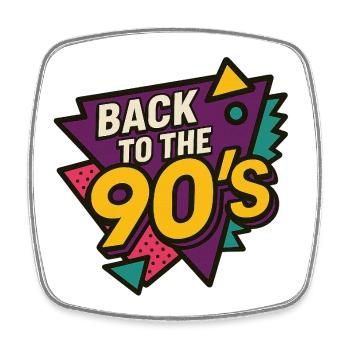 Retro 90s Style Key Art - Square fridge magnet - white - Front