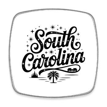 South Carolina - Souvenir USA State Design - Square fridge magnet - white - Front