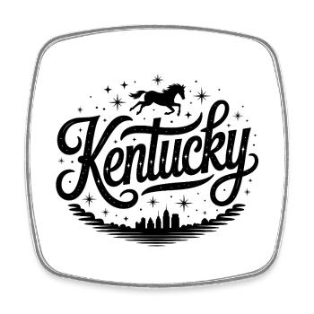 Kentucky - Souvenir USA State Design - Viereckiger Kühlschrankmagnet - Weiß - Vorne