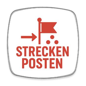 Wegmarke mit Flagge und Punkten - Viereckiger Kühlschrankmagnet - Weiß - Vorne