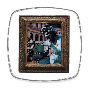 Sculpture of the Fort - Square fridge magnet - white - Front