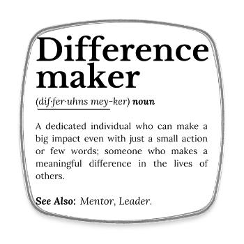Difference Maker – Inspirierendes Zitat - Viereckiger Kühlschrankmagnet - Weiß - Vorne