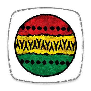 Colored Afro Design Cotton Cloth - Square fridge magnet - white - Front