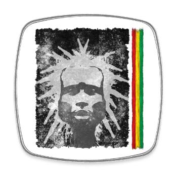 Inspiration reggae avec masque de lion - Magnet carré - blanc - Devant