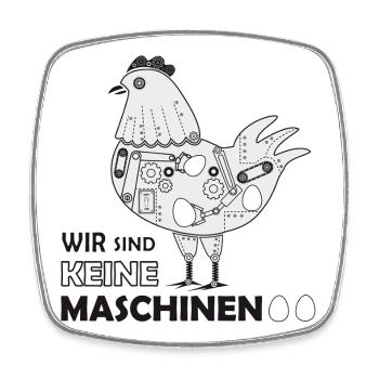 Oiseau mécanique - Bien-être animal - Végétalien - Magnet carré - blanc - Devant