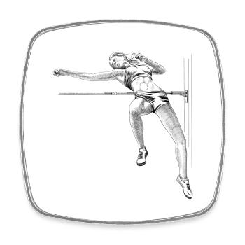 High jump - Square fridge magnet - white - Front