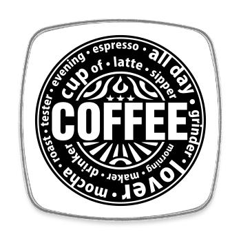 Coffee Lover - Square fridge magnet - white - Front