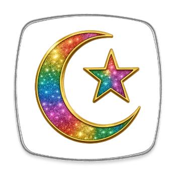 Galaxy Mond und Stern - Islamischer Halbmond - Viereckiger Kühlschrankmagnet - Weiß - Vorne