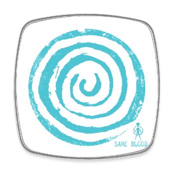 Abstrakte Spirale in Blau - Viereckiger Kühlschrankmagnet - Weiß - Vorne
