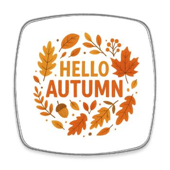 Herbstlaub Begrüßung auf Kleidung - Viereckiger Kühlschrankmagnet - Weiß - Vorne
