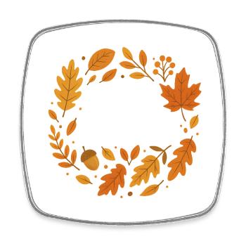 Herbstlaub Wreath Design - Viereckiger Kühlschrankmagnet - Weiß - Vorne