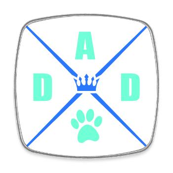 Dad Dog - Square fridge magnet - white - Front