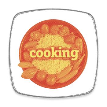 Vegetables and Cuisine Collage - Square fridge magnet - white - Front