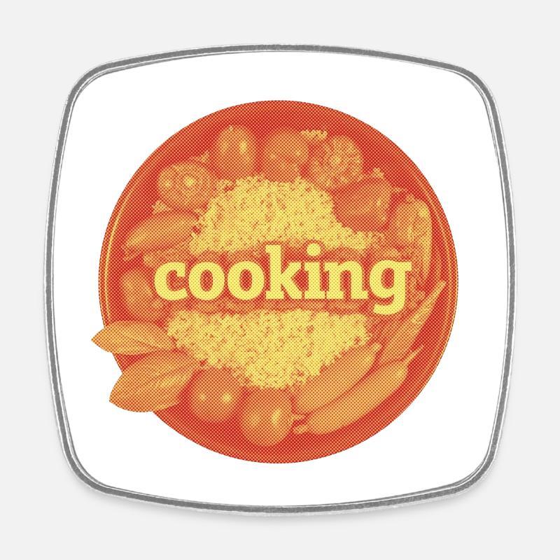 Vegetables and Cuisine Collage - Square fridge magnet - white